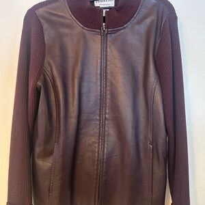 Vintage Pendleton Burgundy Leather and Whool Jacket